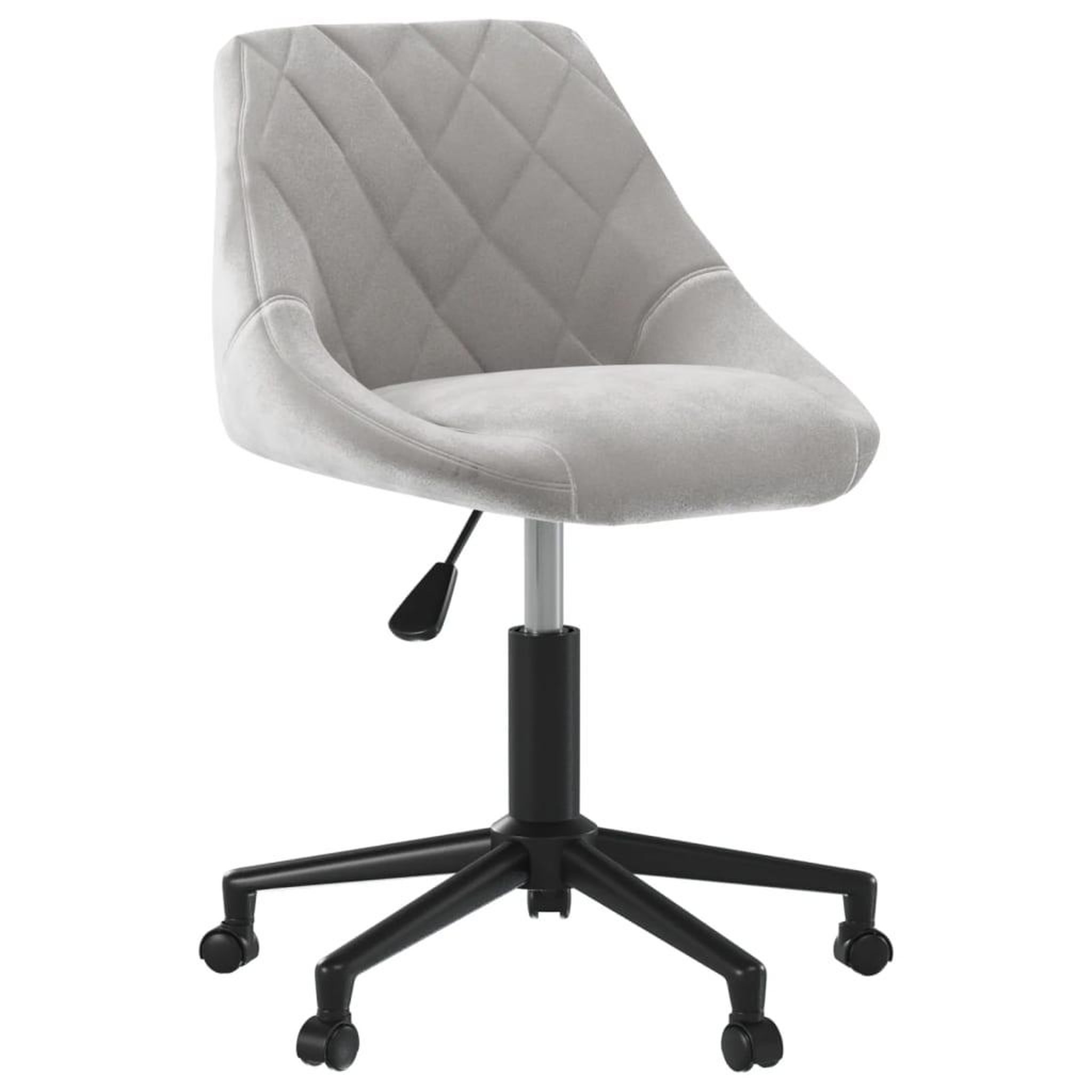 Voir la diapositive 2 : VIDAXL Chaise pivotante de bureau Gris clair Velours