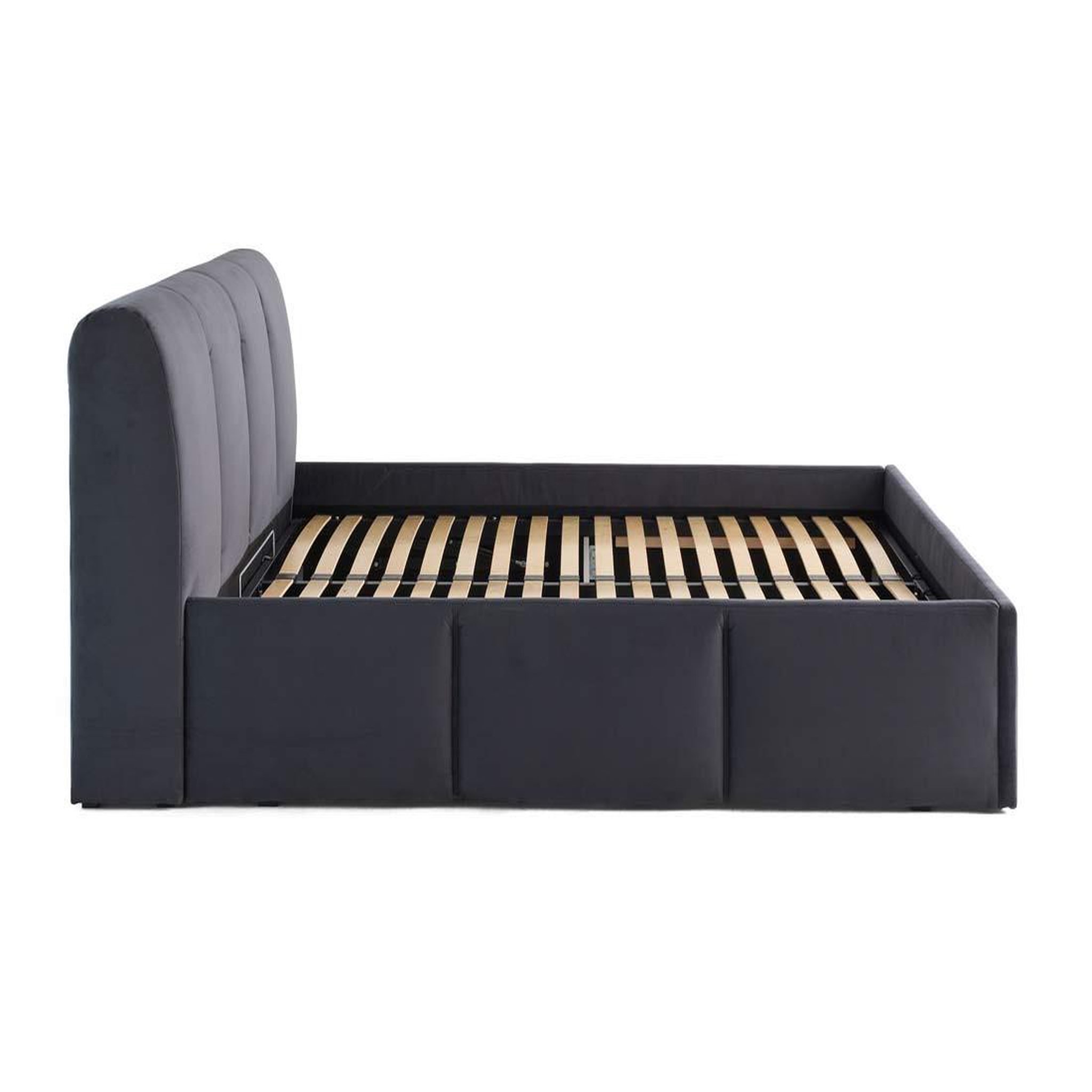 Voir la diapositive 5 : BEST MOBILIER Elysia - lit coffre - 140x190 - en velours - sommier inclus