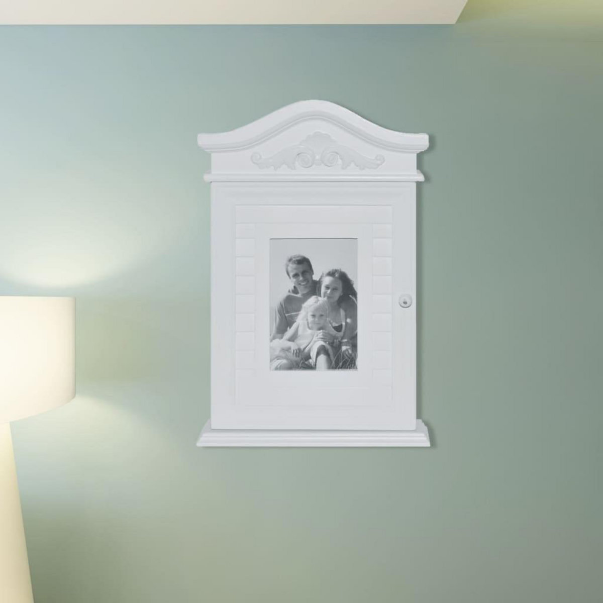 VIDAXL Armoire a cles avec cadre photo Blanc