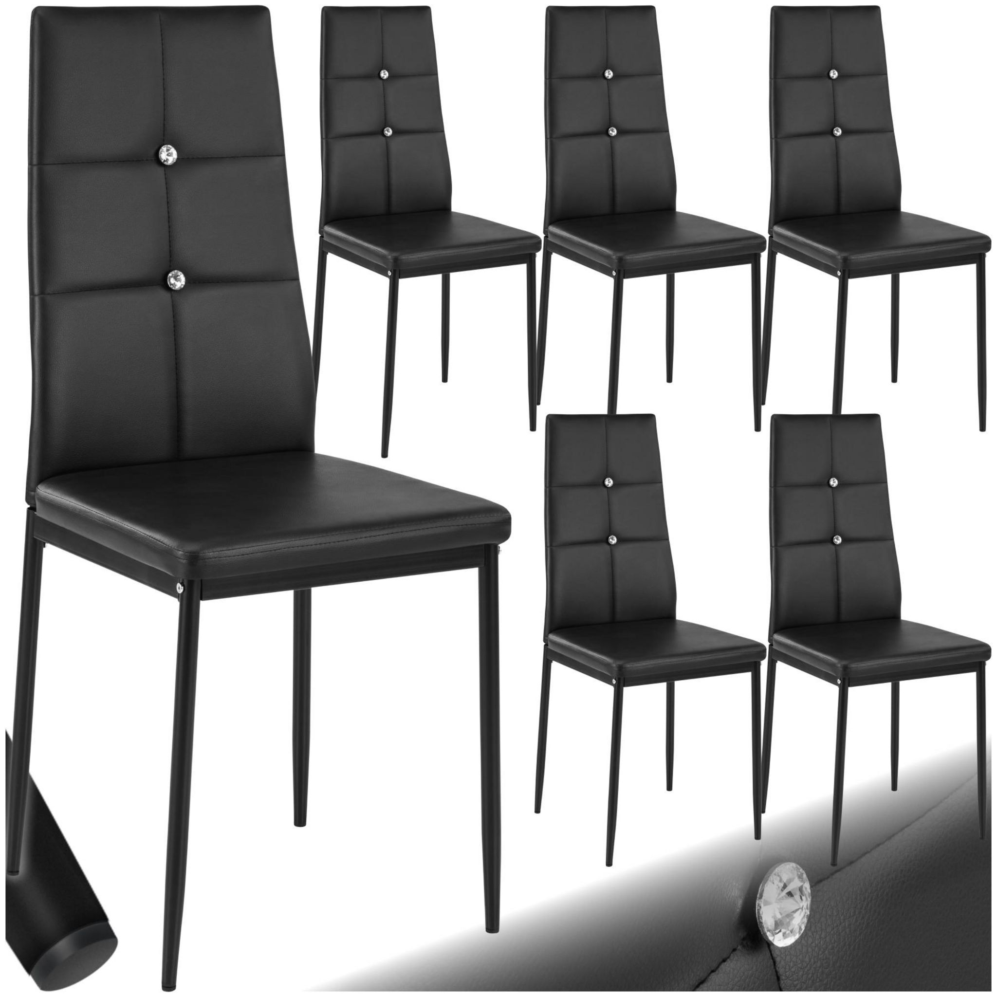 tectake® Ensemble de 2 chaises de salle à manger - Fauteuil au design ergonomique - Revêtement aspect velours - Combinaison polyvalente - Haute stabilité, protège le sol - Crème/Doré