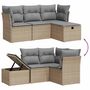 Voir la diapositive 3 : VIDAXL Salon de jardin avec coussins 4pcs melange beige resine tressee