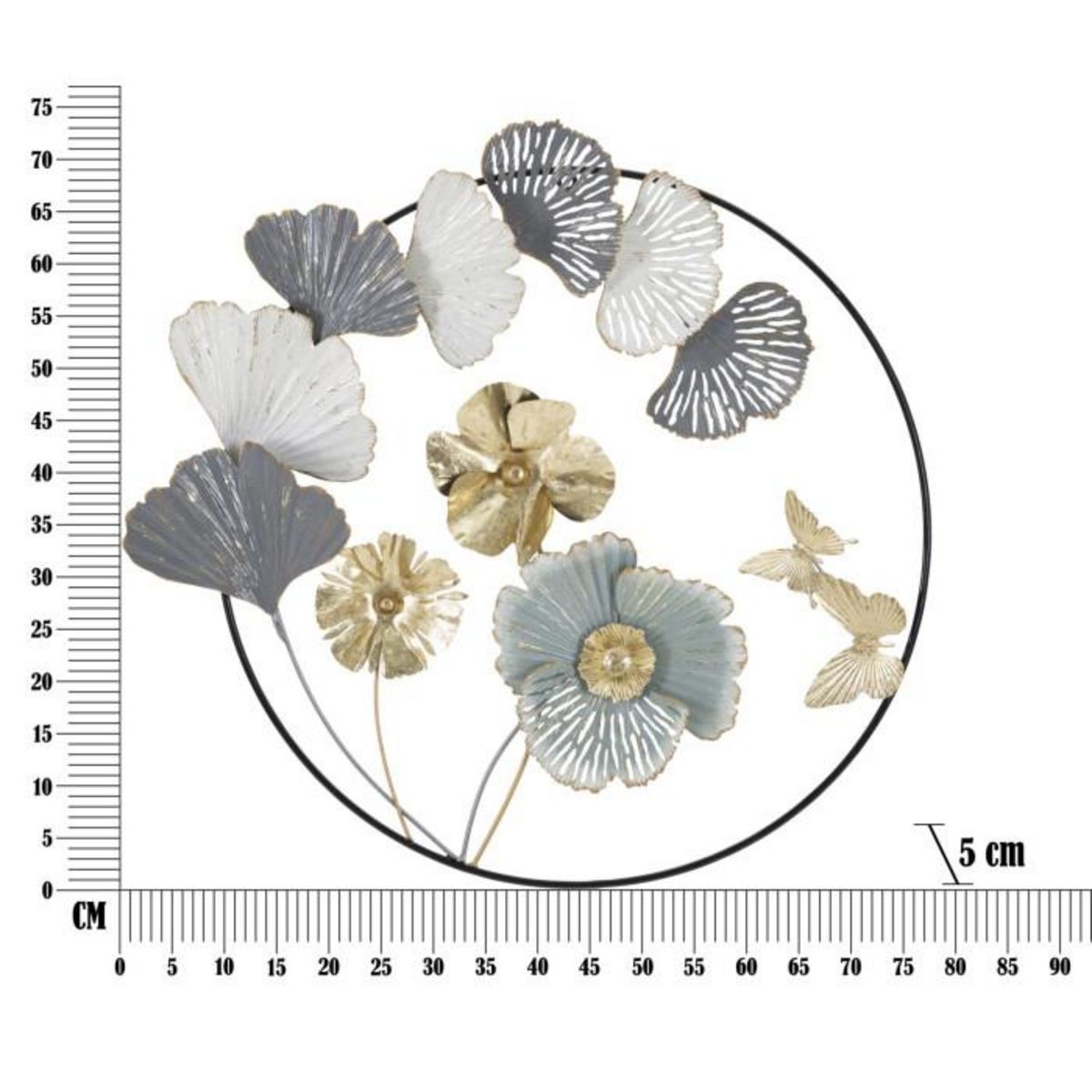 Paris Prix Décoration Murale Ronde en Métal  Campur  78cm Multicolore