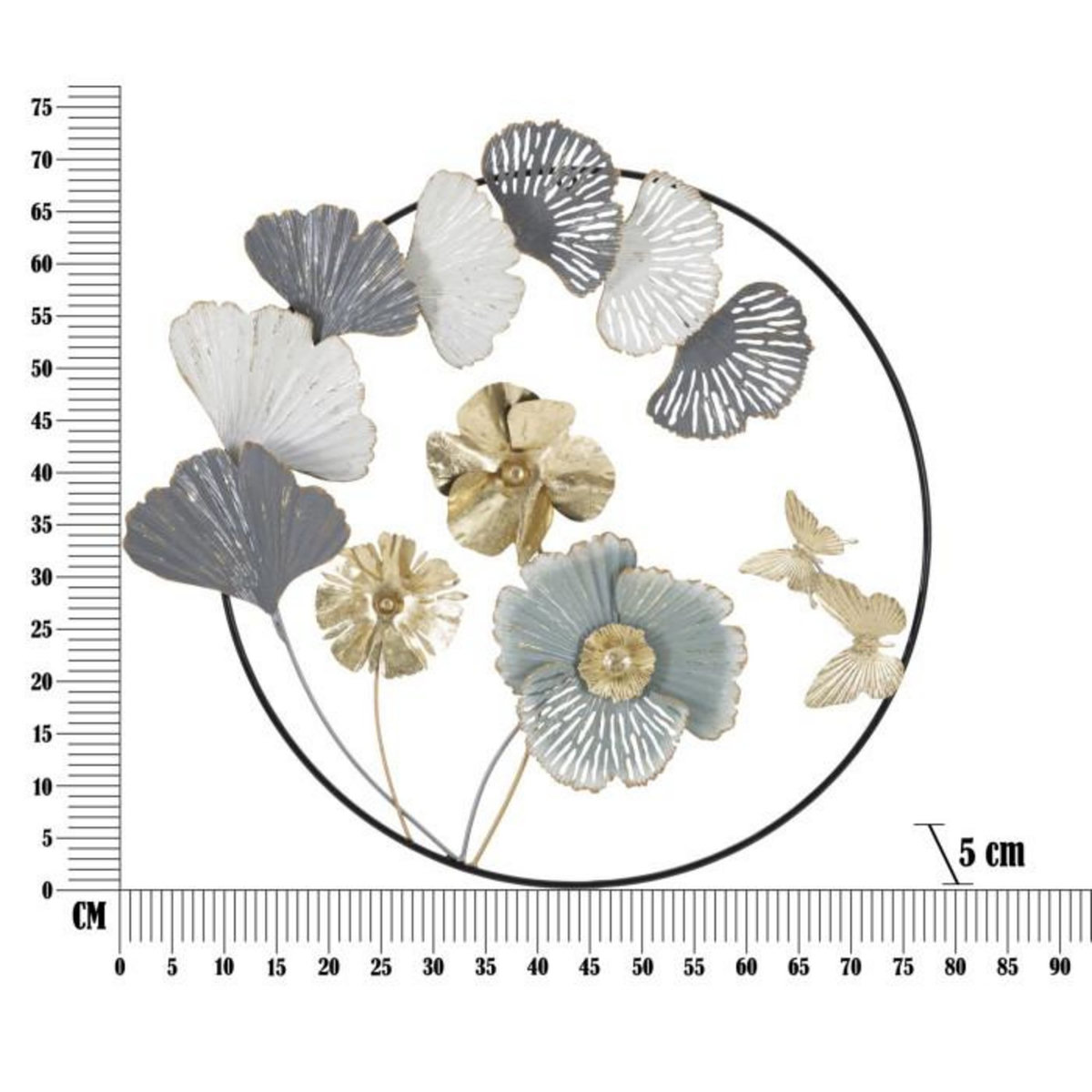 Paris Prix Décoration Murale Ronde en Métal  Campur  78cm Multicolore