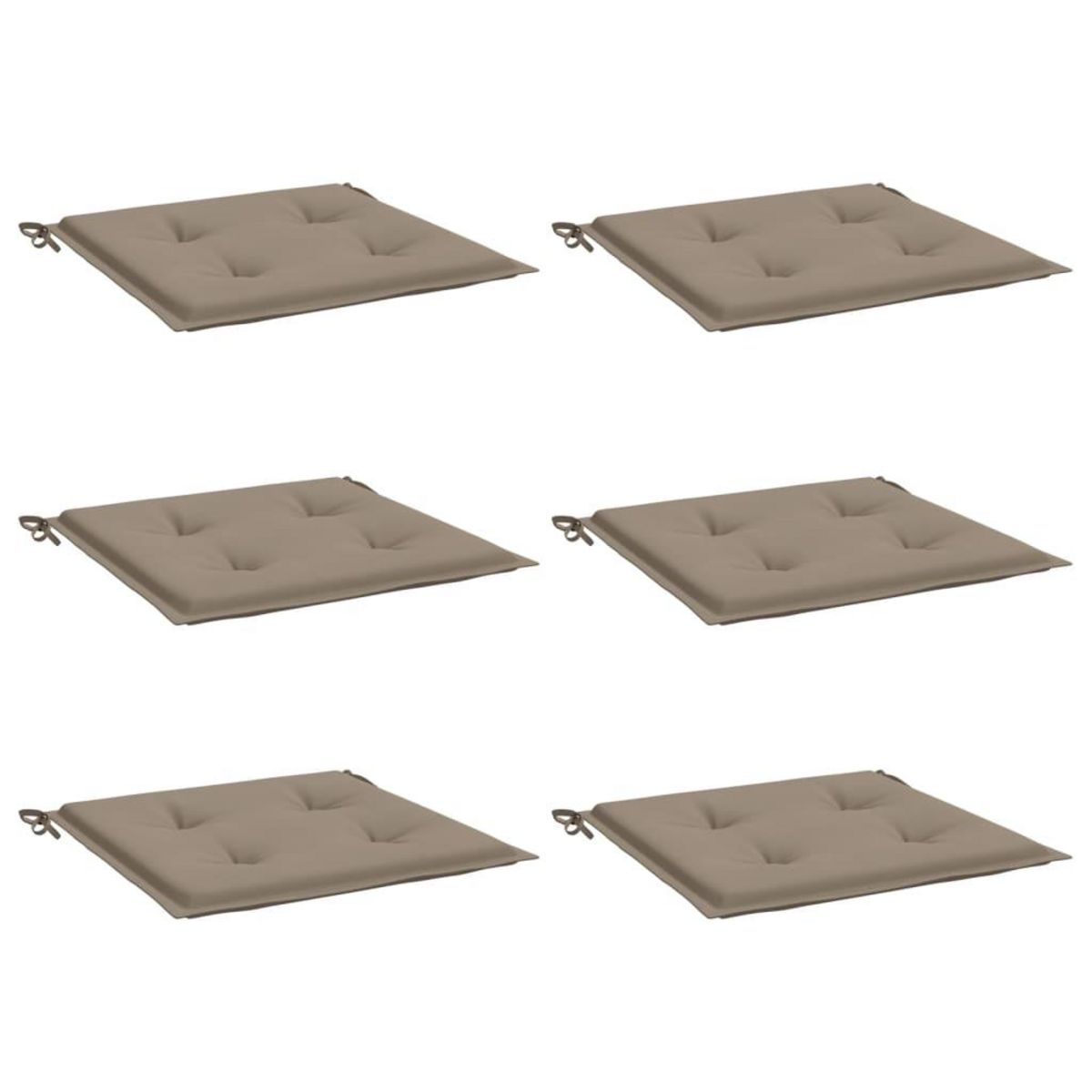 VIDAXL Coussins de chaise jardin lot de 6 taupe 50x50x3cm tissu oxford