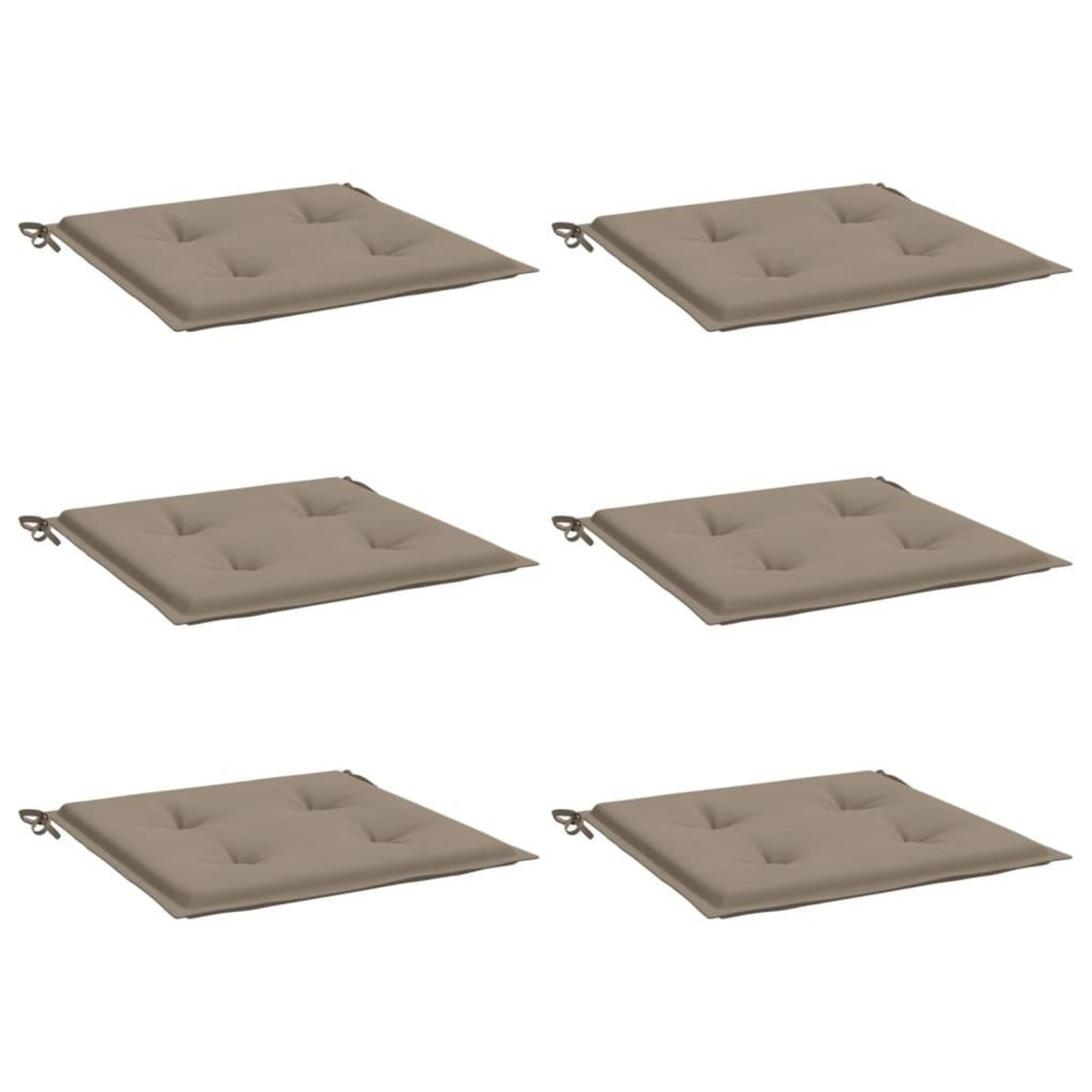 VIDAXL Coussins de chaise jardin lot de 6 taupe 50x50x3cm tissu oxford