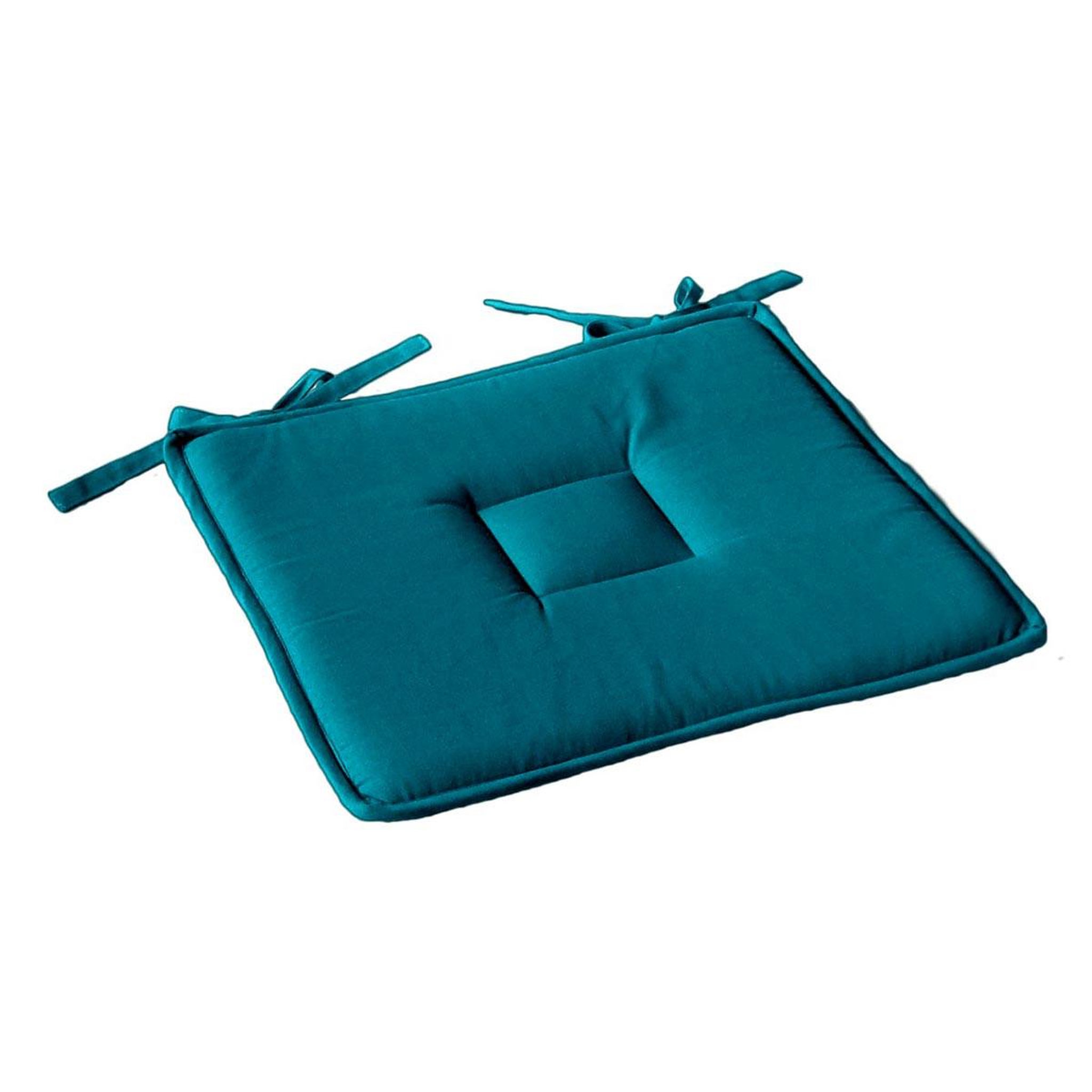 ENJOY HOME Galette de chaise uni  panama  40x40cm bleu canard