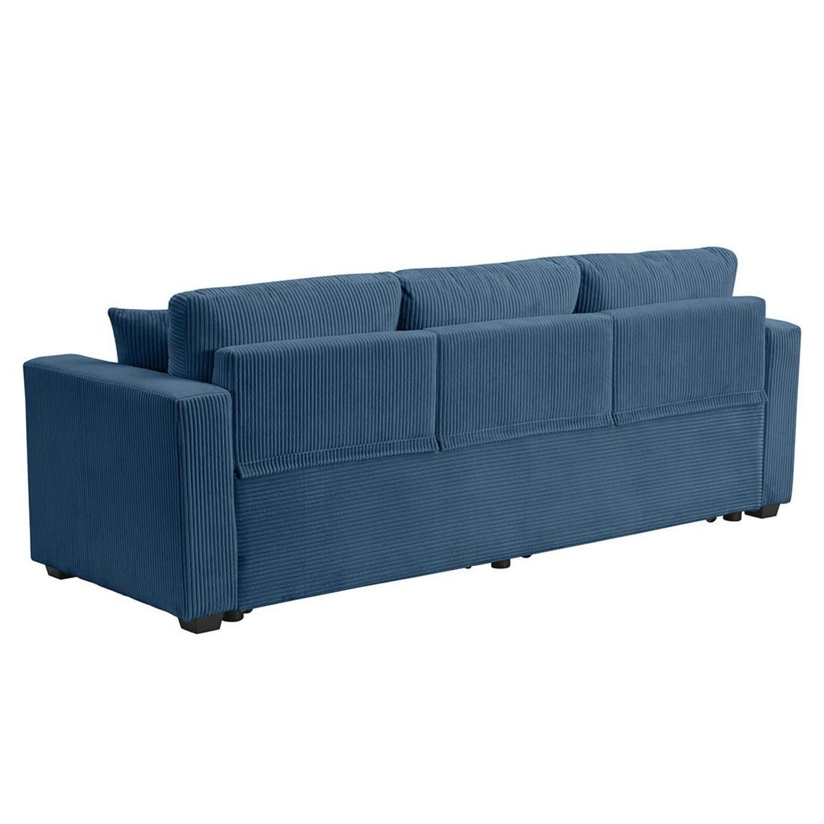 BEST MOBILIER Cyrus - canapé droit 3 places convertible en velours côtelé