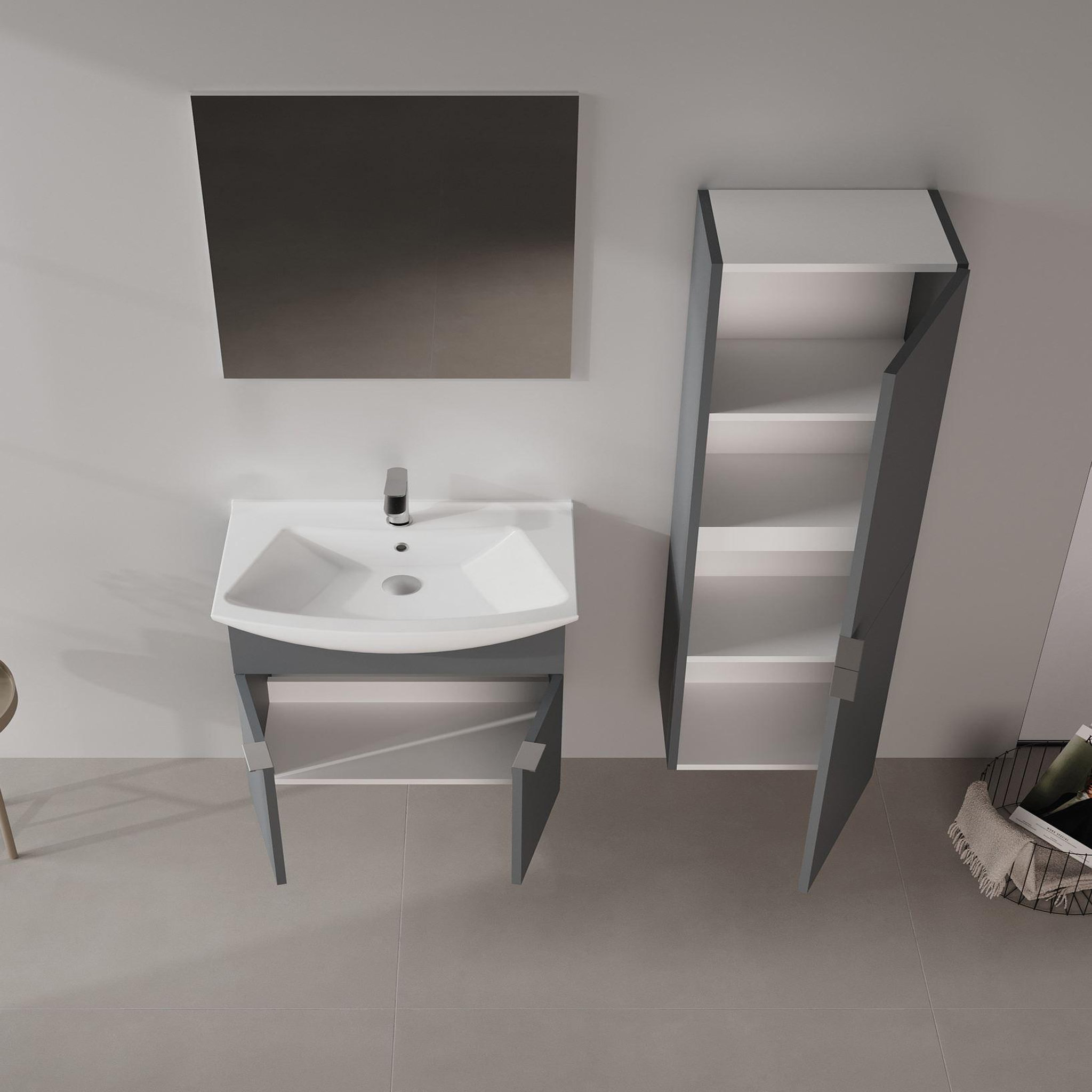 Voir la diapositive 3 : Habitat et Jardin Meuble vasque  purus 65  - 65 x 50 x 58 cm - matte anthracite