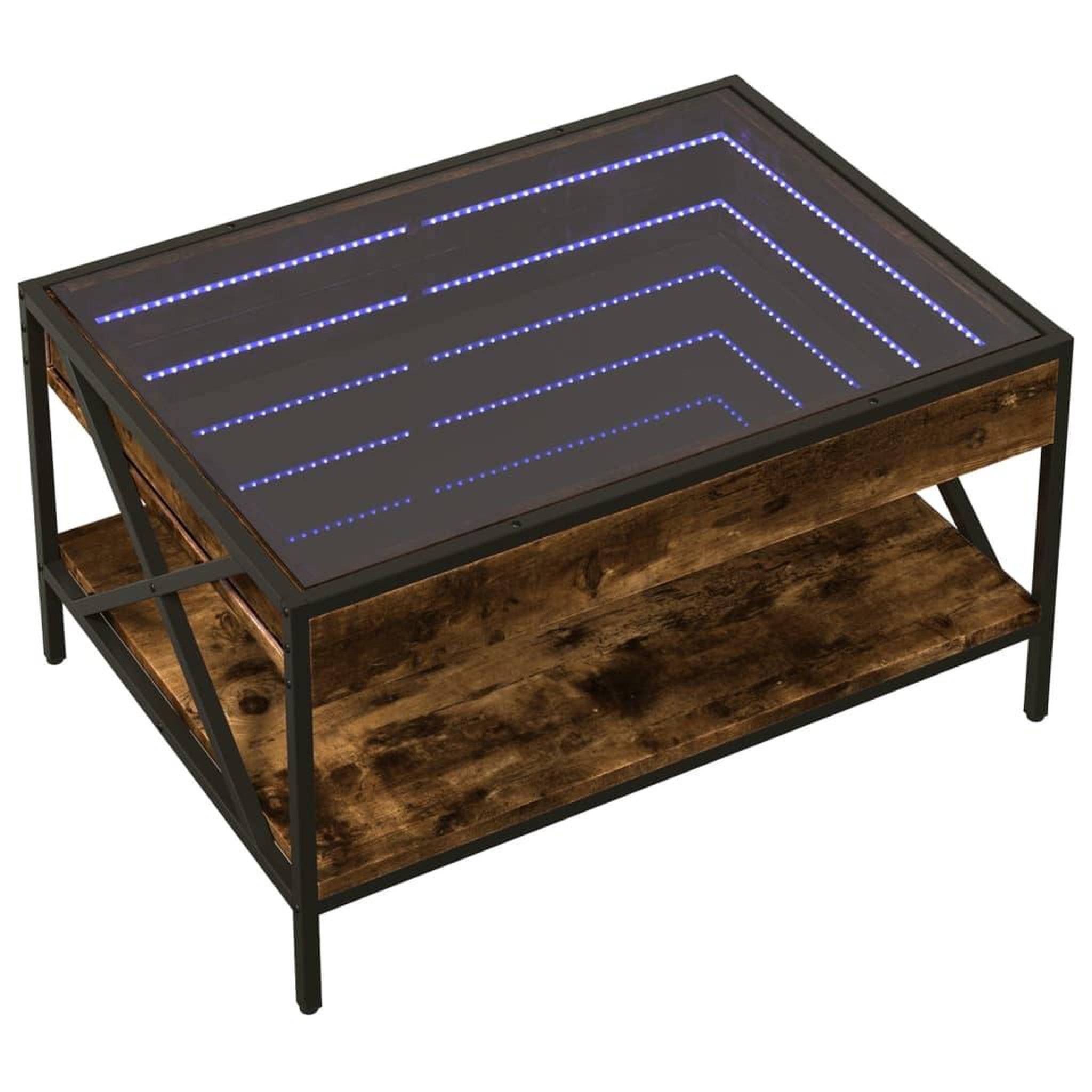 Voir la diapositive 3 : VIDAXL Table basse avec LED Infinity chene fume 70x50x38 cm