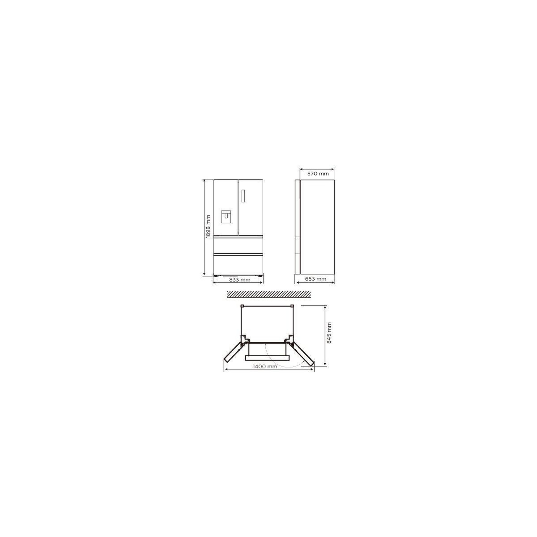 Voir la diapositive 3 : ESSENTIEL B Réfrigérateur multi portes ermvde190-85min1