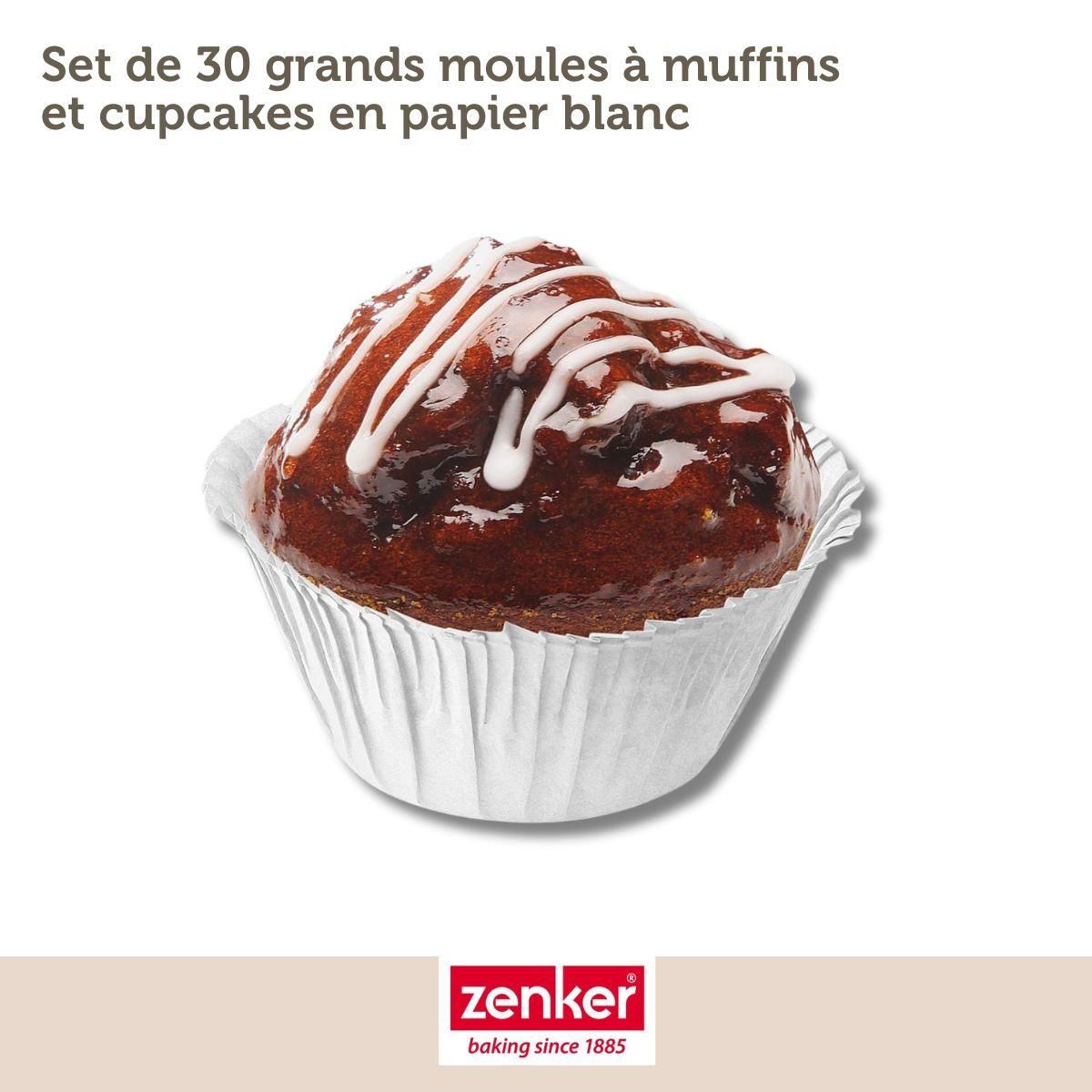 ZENKER Set pâtisserie avec 30 moules à muffins en papier, 2 bols à mixer, verre mesureur et spatule Zenker