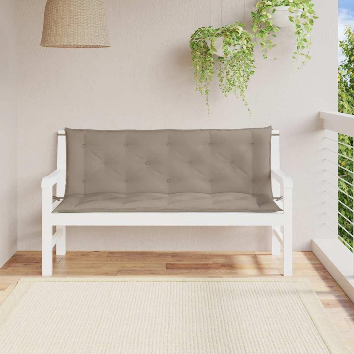 VIDAXL Coussin de banc de jardin taupe 150x(50+50)x7 cm tissu oxford