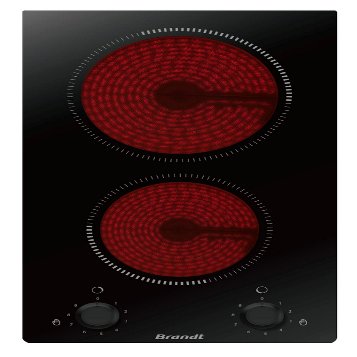 BRANDT Domino vitrocéramique 30cm noir - bpv6210b