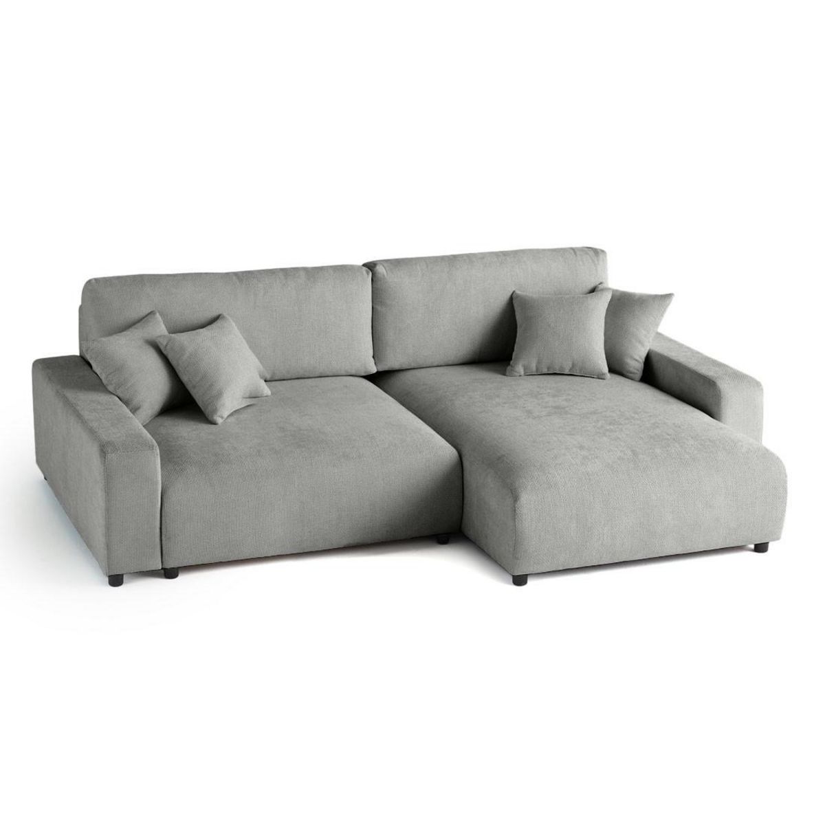 LISA DESIGN Pivoine - canapé d'angle réversible - 4 places - convertible avec coffre - en velours texturé