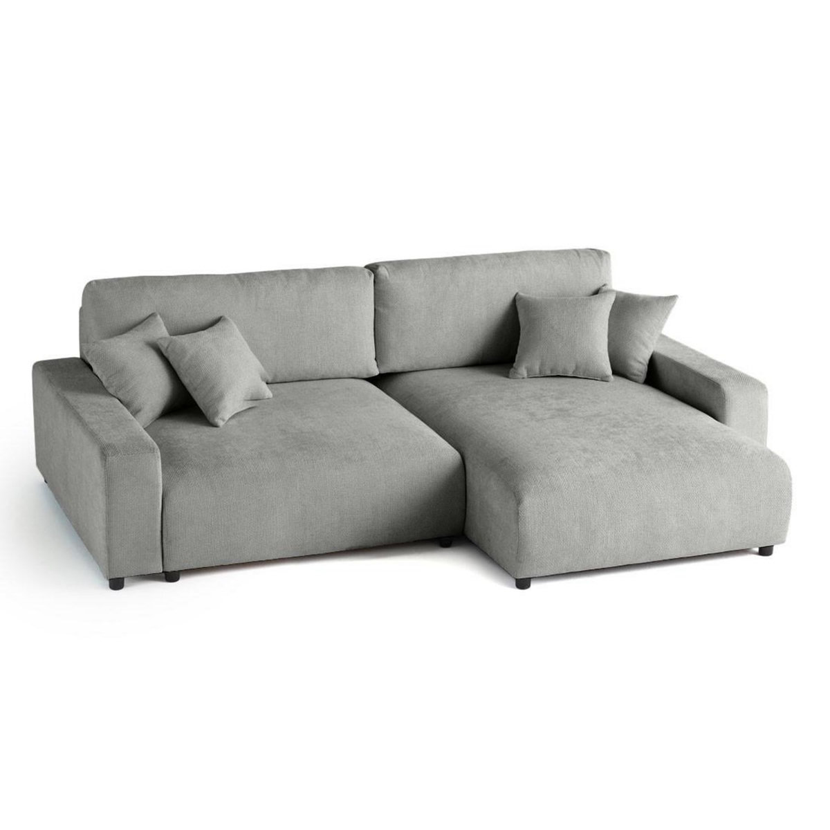 LISA DESIGN Pivoine - canapé d'angle réversible - 4 places - convertible avec coffre - en velours texturé