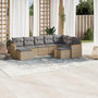 Voir la diapositive 1 : VIDAXL Salon de jardin avec coussins 9 pcs beige resine tressee