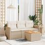 Voir la diapositive 1 : VIDAXL Salon de jardin avec coussins 4 pcs beige resine tressee