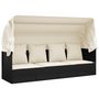 Voir la diapositive 2 : VIDAXL Lit de salon d'exterieur toit et coussins Noir Resine tressee