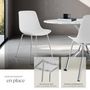 Voir la diapositive 4 : tectake Chaises en plastique grande coupe en plastique blanc/gris chrome Lot de 6