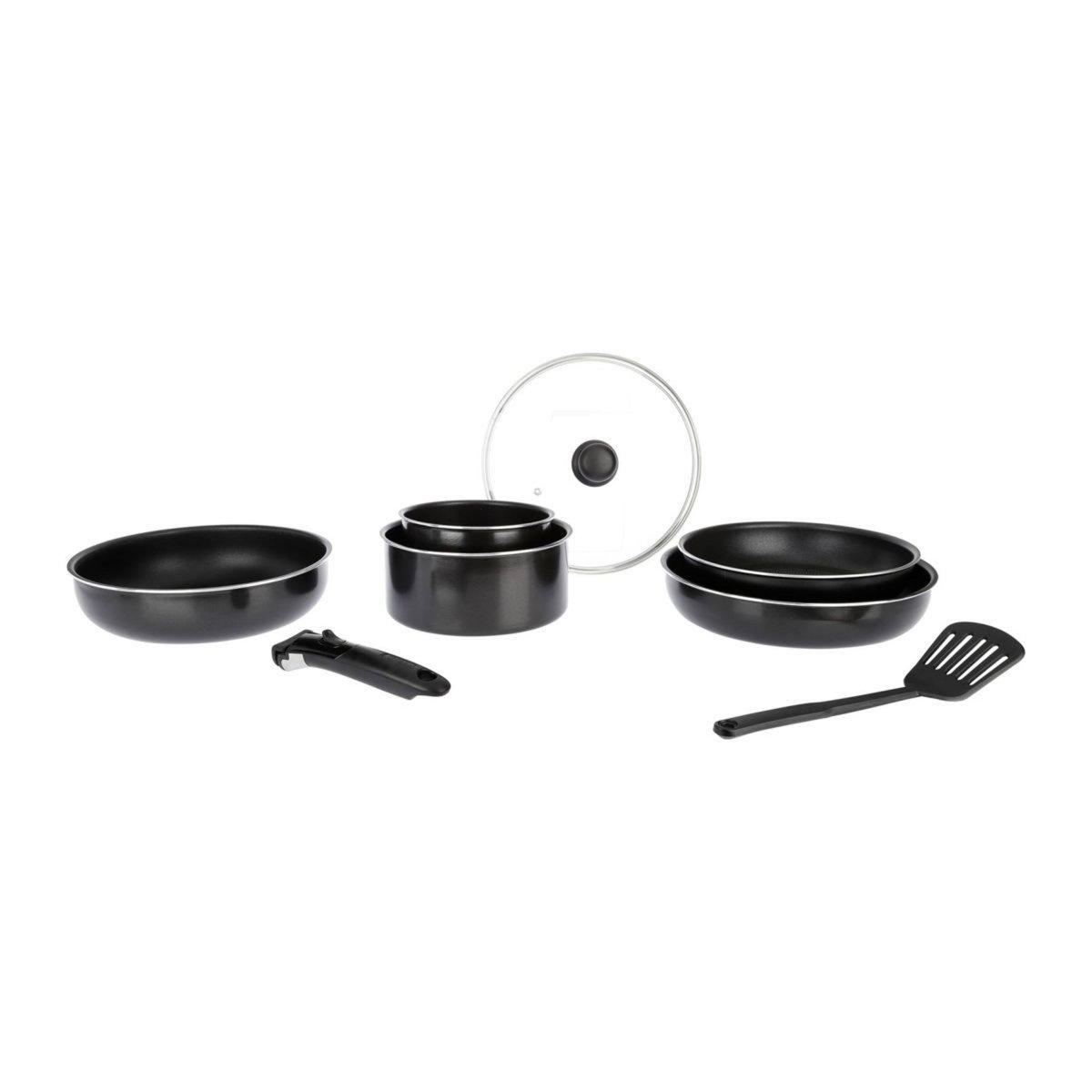 SITRAM Batterie de cuisine 8 pièces en aluminium noir