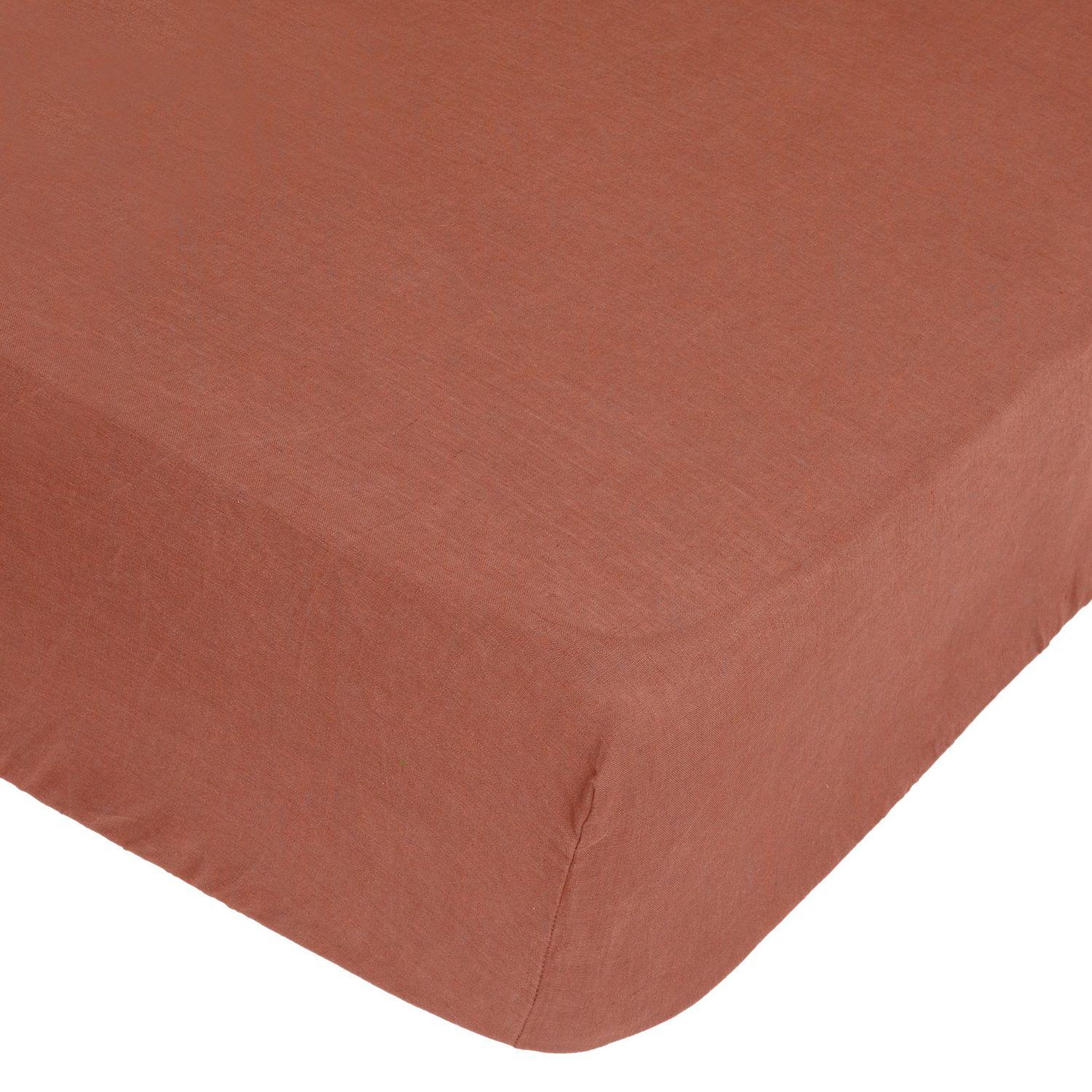 Voir la diapositive 1 : ATMOSPHERA Drap housse bonnet 30 cm 100% lin tropiques