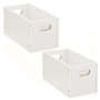 Voir la diapositive 1 : TOILINUX Lot de 2 Boîtes de rangement rectangulaire en MDF