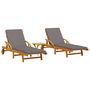 Voir la diapositive 2 : VIDAXL Chaises longues lot de 2 avec table bois massif d'acacia
