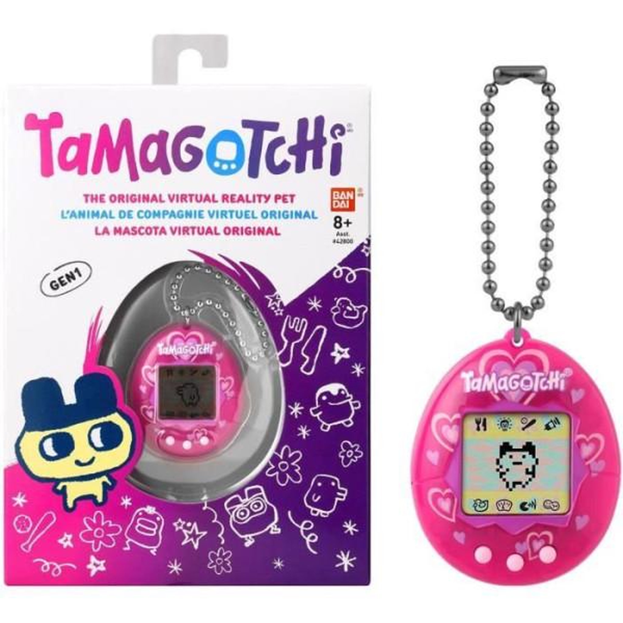 Voir la diapositive 1 : BANDAI BANDAI - Tamagotchi - Tamagotchi original - Lots of love - animal électronique virtuel avec écran couleur, 3 boutons et jeux -