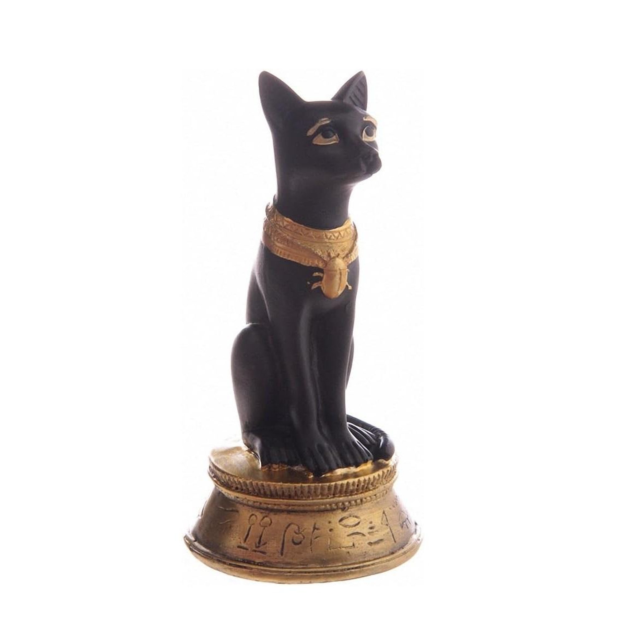Eden Statuette déesse bast assise avec collier scarabée