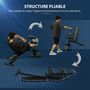 Voir la diapositive 6 : HOMCOM Banc de musculation pliable inclinable réglable sangles élastiques + support haltères inclus acier noir bleu
