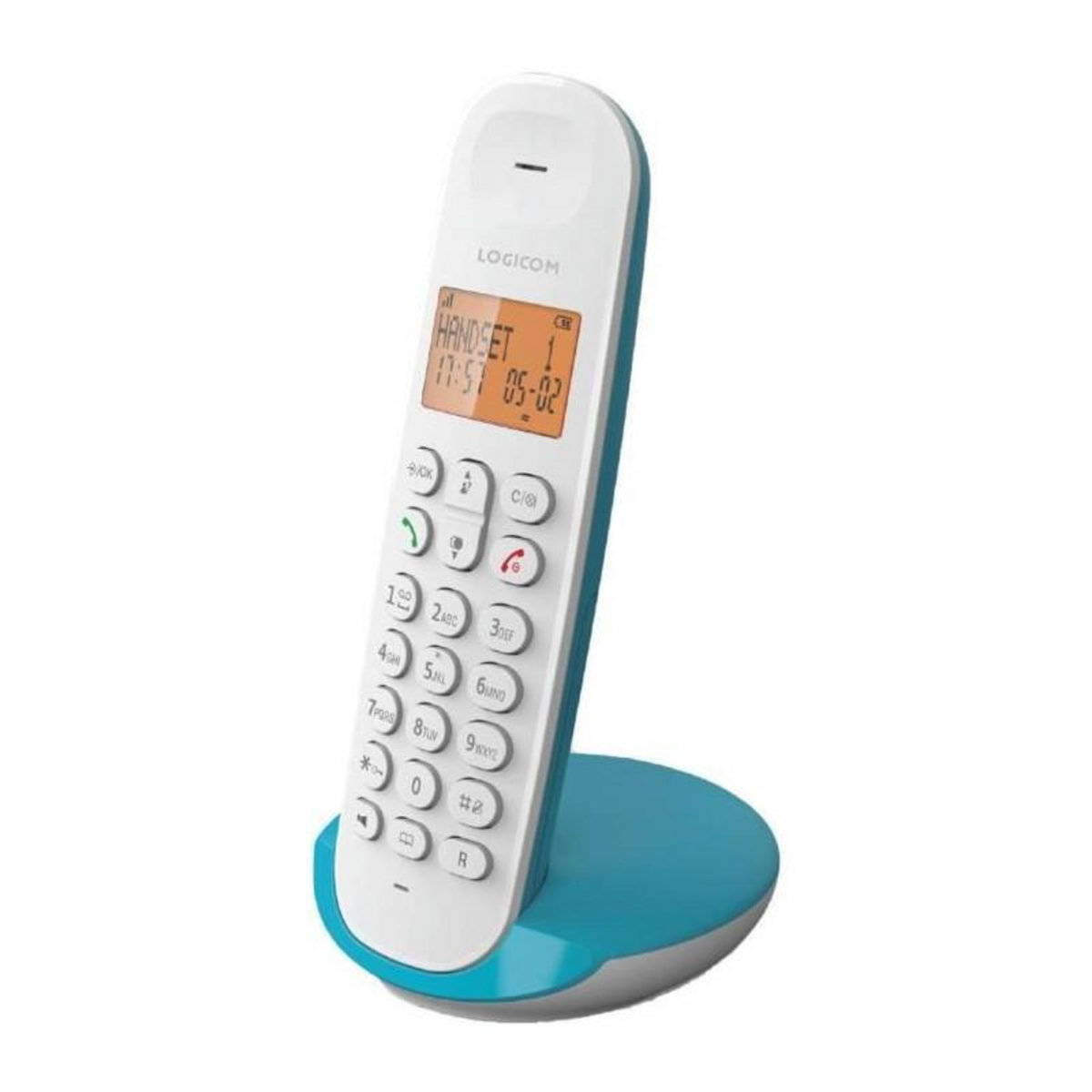 Logicom Téléphone fixe sans fil - LOGICOM - DECT ILOA 150 SOLO - Turquoise - Sans répondeur