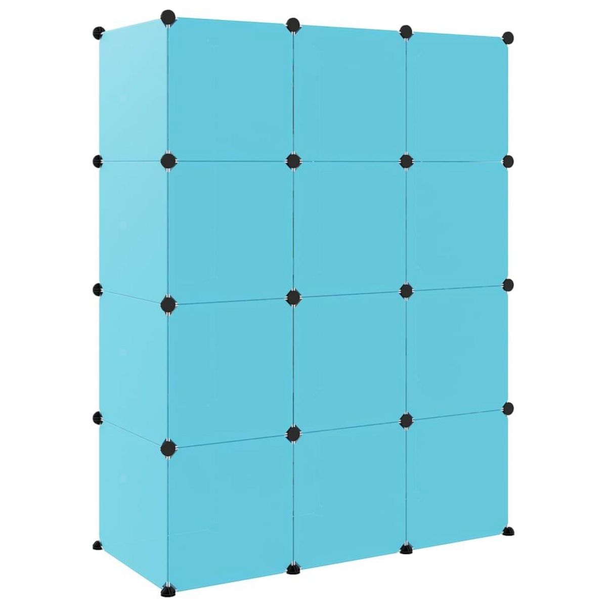 VIDAXL Armoire de rangement pour enfants avec 12 cubes Bleu PP