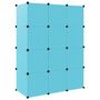 Voir la diapositive 5 : VIDAXL Armoire de rangement pour enfants avec 12 cubes Bleu PP