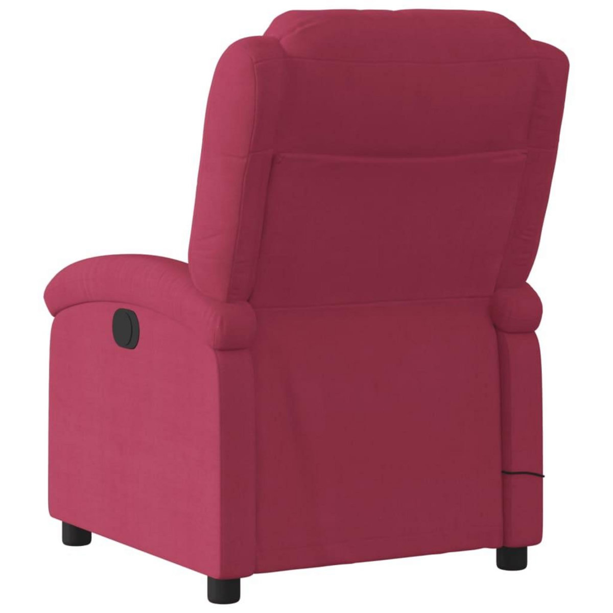 VIDAXL Fauteuil inclinable massage electrique rouge bordeaux velours