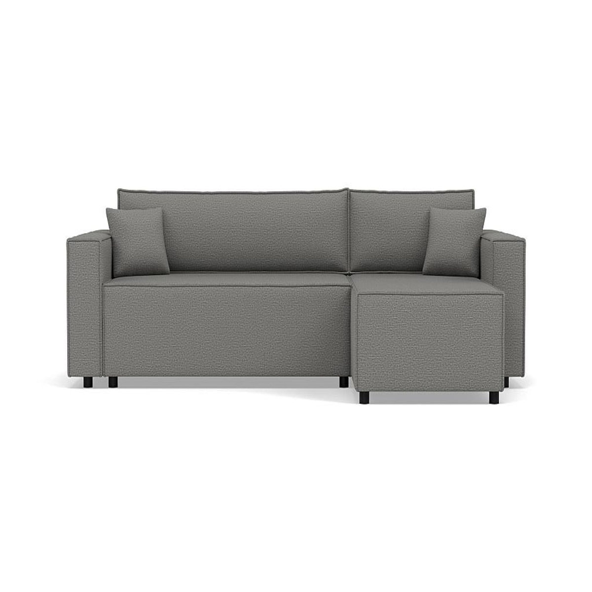 BEST MOBILIER Jonas - canapé d'angle réversible 4 places convertible avec coffre en tissu texturé