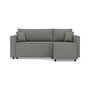 Voir la diapositive 1 : BEST MOBILIER Jonas - canapé d'angle réversible 4 places convertible avec coffre en tissu texturé