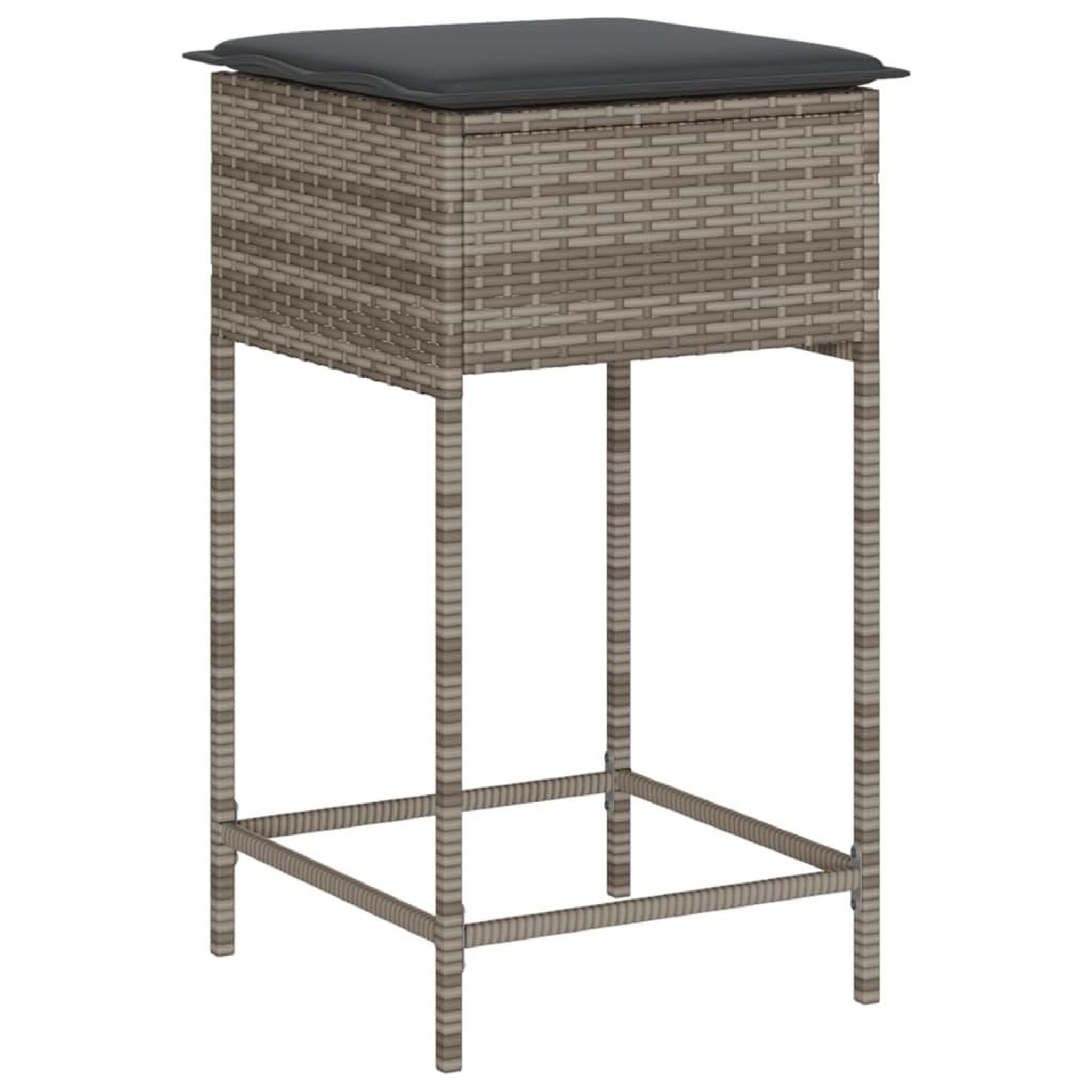 Voir la diapositive 4 : VIDAXL Ensemble de bar de jardin 9 pcs avec coussins gris poly rotin