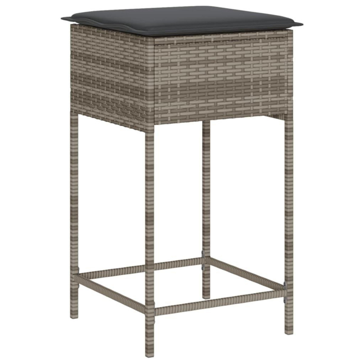 VIDAXL Ensemble de bar de jardin 9 pcs avec coussins gris poly rotin