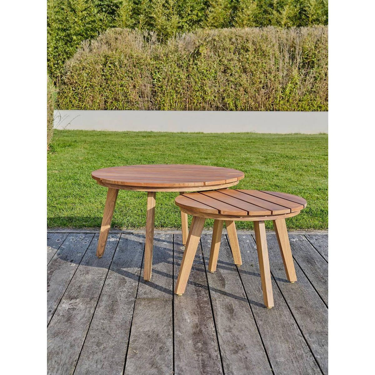 Paris Prix Salon de Jardin 5 Places  Palmas  188cm Naturel & Gris