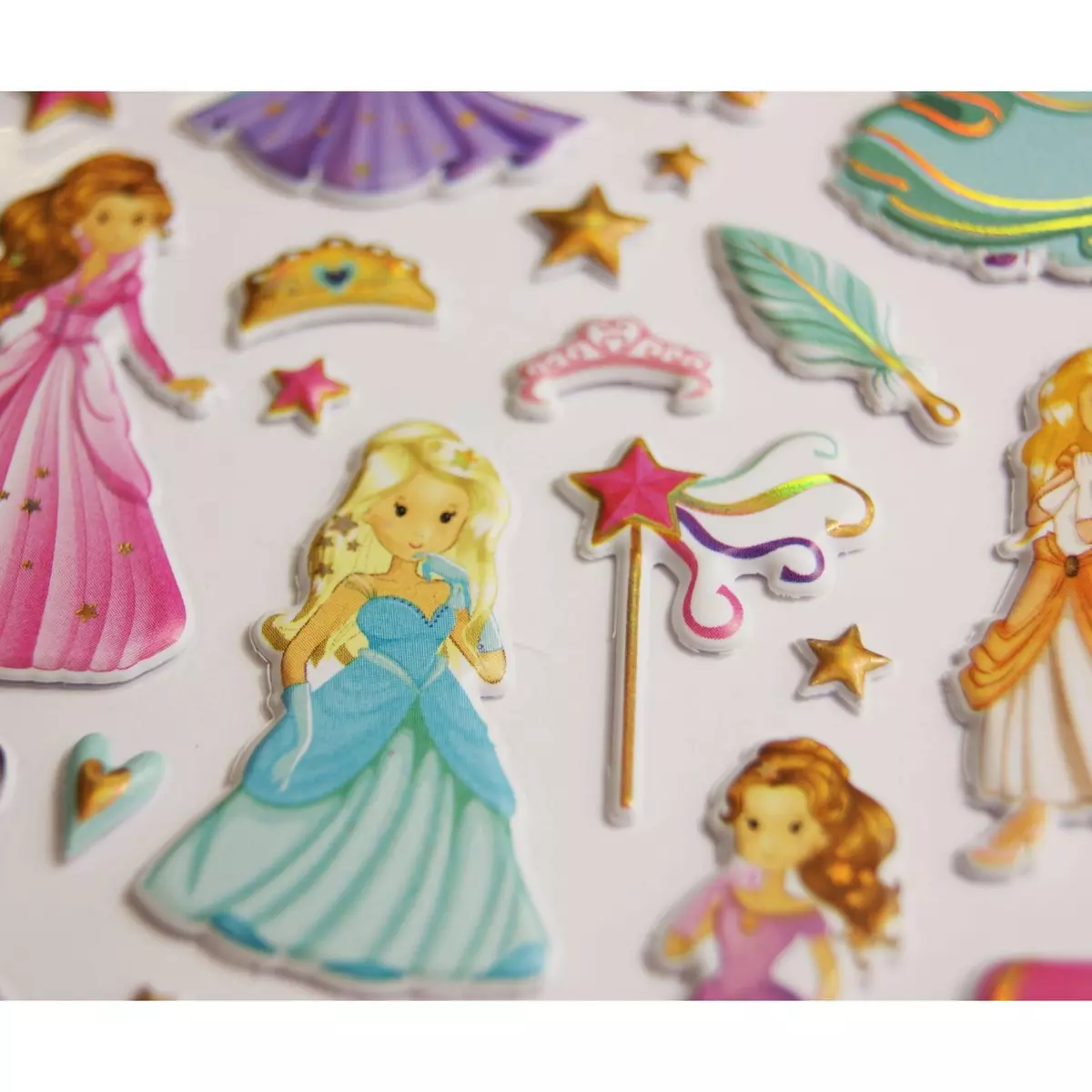  Scène à décorer pour enfants - Princesse - Stickers Puffies