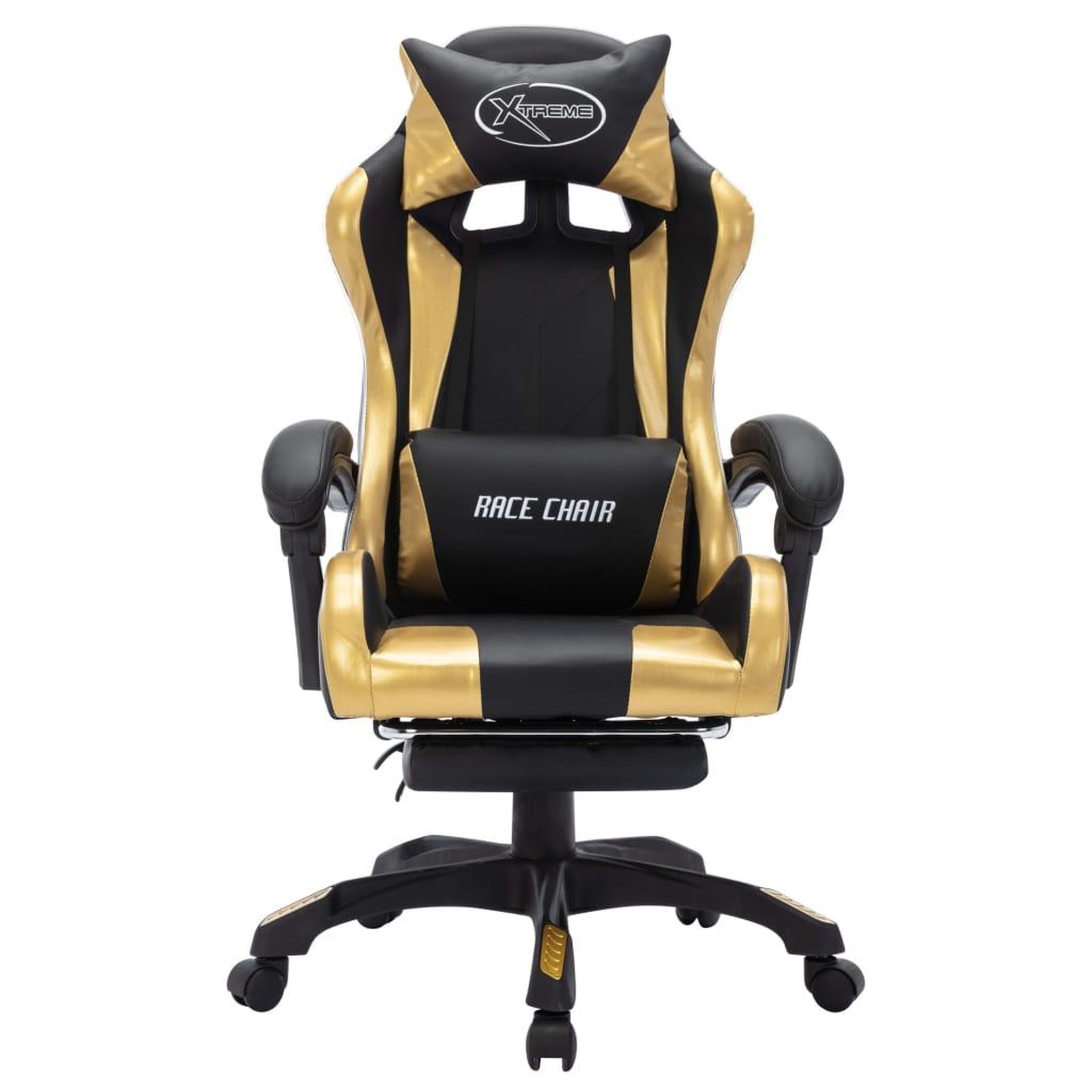 Voir la diapositive 4 : VIDAXL Fauteuil de jeux video avec LED RVB Dore et noir Similicuir