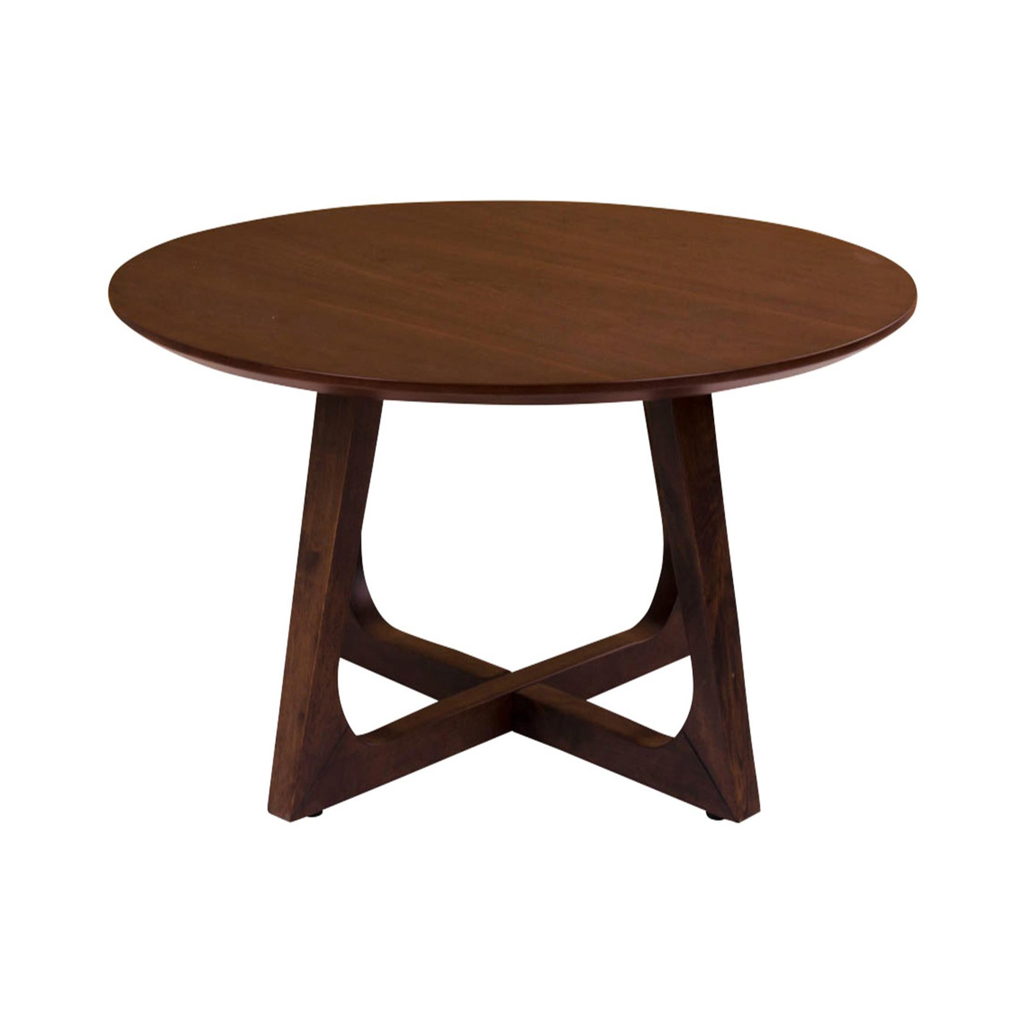 Voir la diapositive 2 : LISA DESIGN Solin - table basse ronde - bois plaquage noyer - 75 cm
