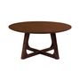 Voir la diapositive 2 : LISA DESIGN Solin - table basse ronde - bois plaquage noyer - 75 cm