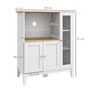 Voir la diapositive 3 : HOMCOM Buffet style classique chic - 3 portes 3 étagères niche petit électroménager - blanc aspect chêne clair