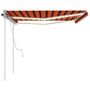 Voir la diapositive 4 : VIDAXL Auvent manuel retractable avec LED 4,5x3 m Orange et marron