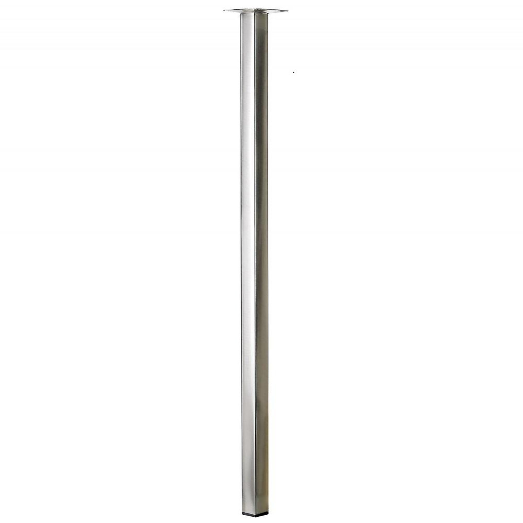 CENTRALE BRICO Pied de table carré fixe acier brossé gris, 80 cm