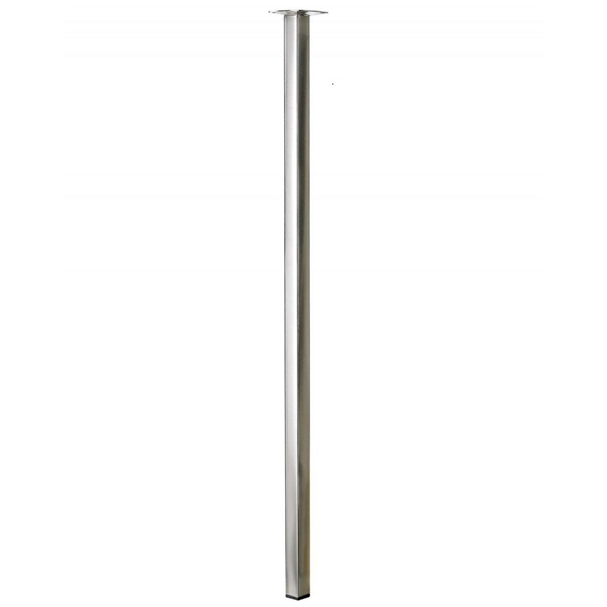 CENTRALE BRICO Pied de table carré fixe acier brossé gris, 80 cm