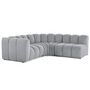 Voir la diapositive 5 : LISA DESIGN Debbie - canapé modulable d'angle droit 4 places avec accoudoir en tissu texturé