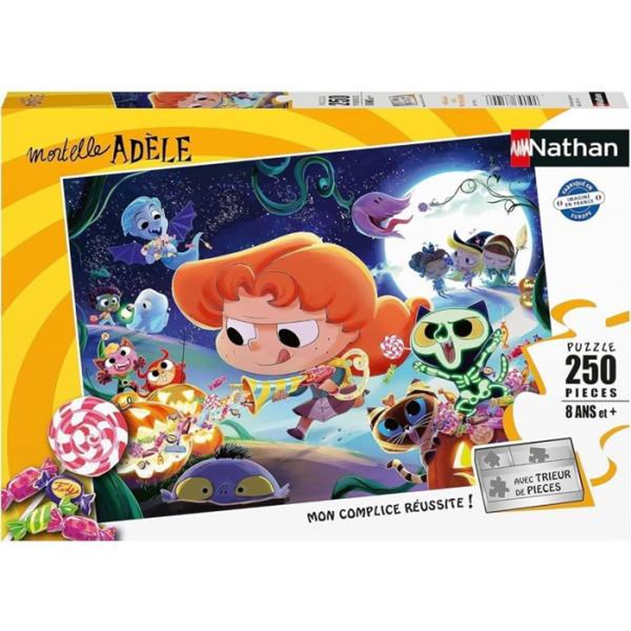 Voir la diapositive 2 : Nathan Puzzle - nathan - halloween avec mortelle adèle - 250 pièces - 49 x 36 cm - dès 6 ans