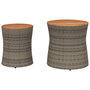 Voir la diapositive 4 : VIDAXL Tables d'appoint de jardin 2 pcs dessus en bois gris poly rotin